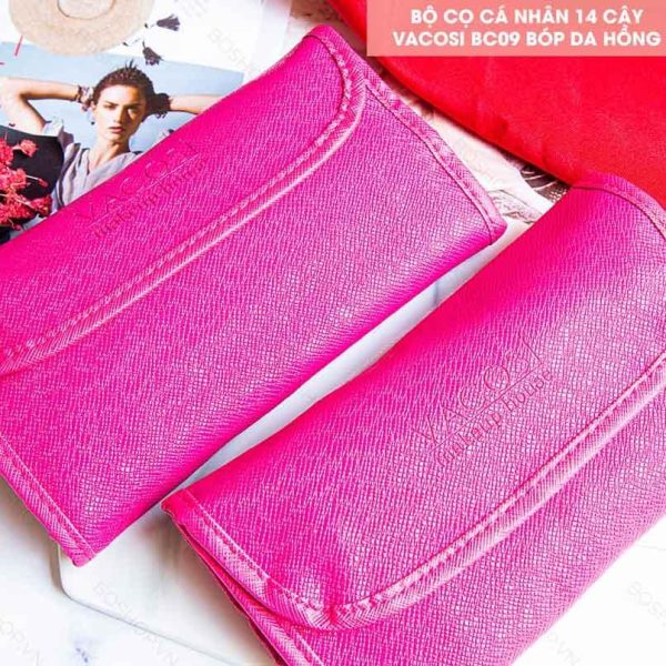 Bộ Cọ Trang Điểm Vacosi 14 Cây BC09 (Bóp Da Hồng) - Hình ảnh 5