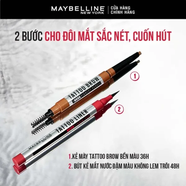 Bút Kẻ Mắt Nước Maybelline Đậm Màu Không Lem Trôi 1g - Hình ảnh 4