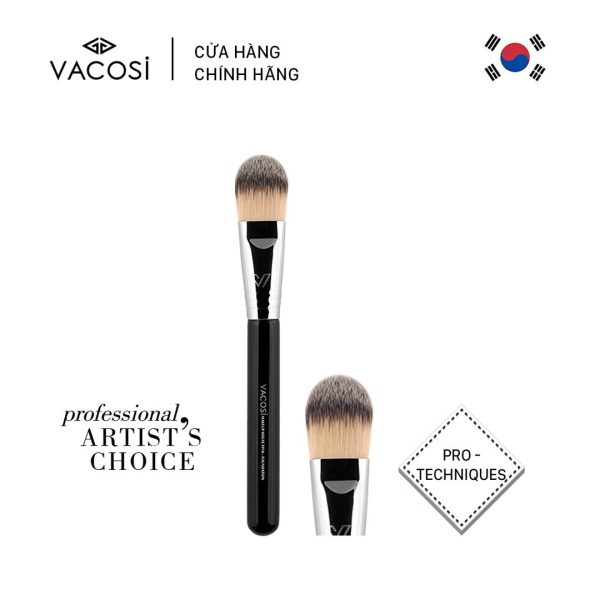 Cọ Đánh Nền Vacosi Đầu Dẹp Nhỏ F06 Foundation Brush - Hình ảnh 3