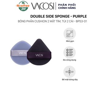 Bông Cushion Vacosi 2 Mặt Màu Tím BP53 (Túi 2 Cái) Double Side Sponge