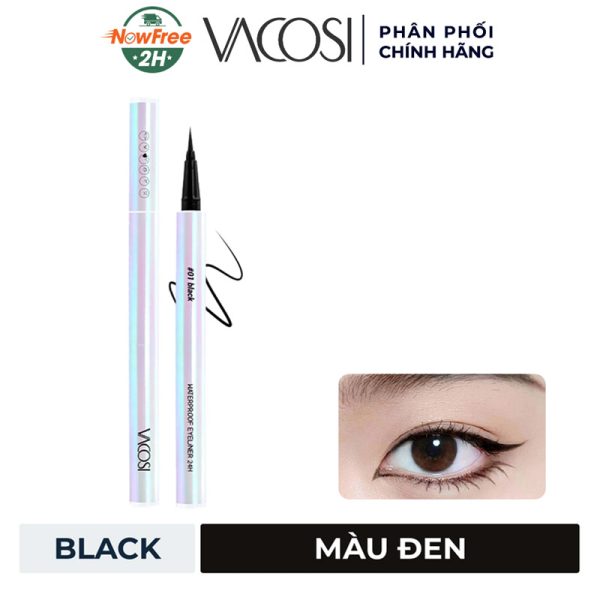 Bút Kẻ Mắt Nước Vacosi 24H Không Lem Màu Đen (Bản Mới) 0.6g