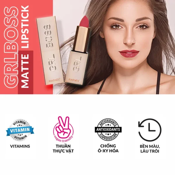Son Lì Australis Mềm Mịn 3.2g Grlboss Matte Lipstick - Hình ảnh 3