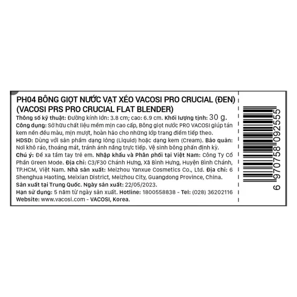 Bông Giọt Nước Vạt Xéo Vacosi Pro PH04 (Hộp 1 Cái) - Hình ảnh 5